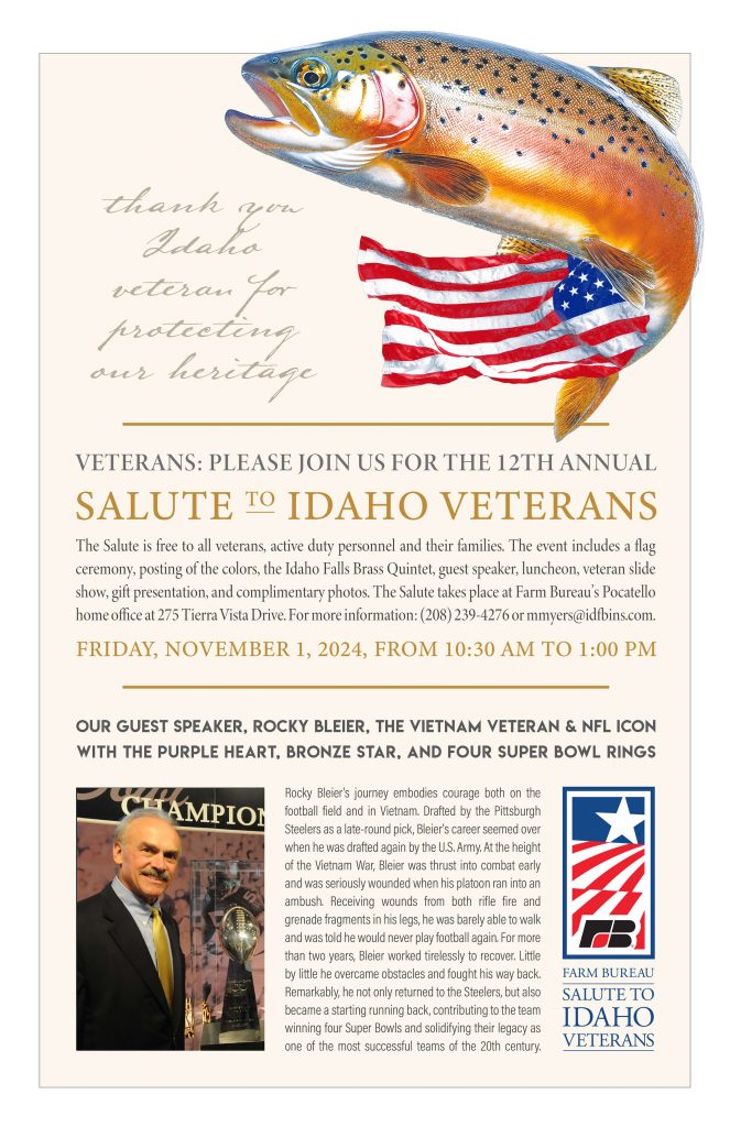 rocky bleier salute to veterans flyer